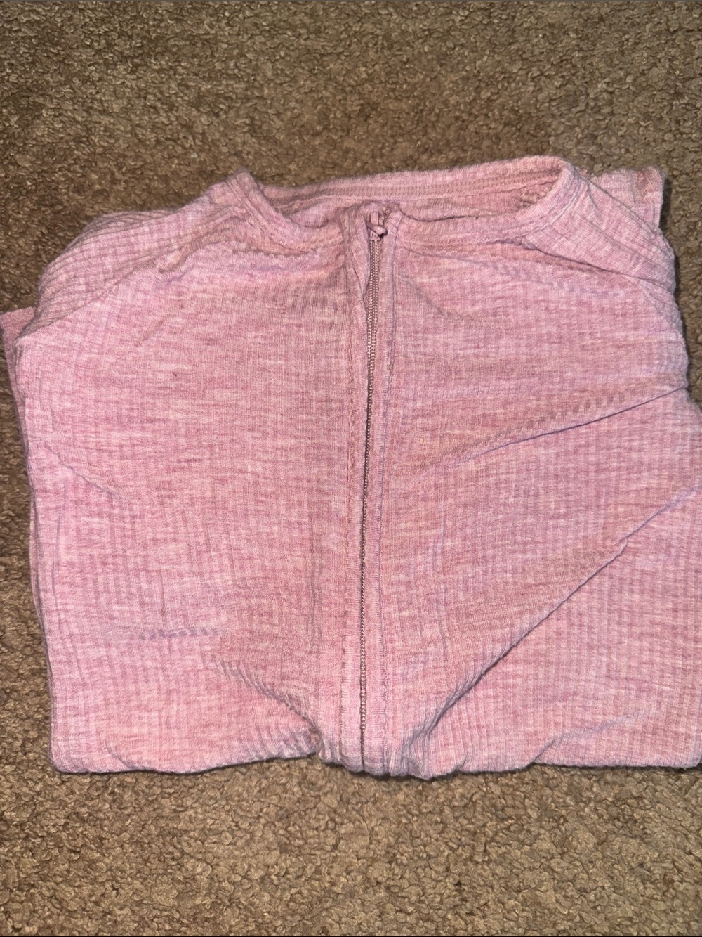 Little Sleepies Ribbed Pink Zippy - Picture 3 of 3